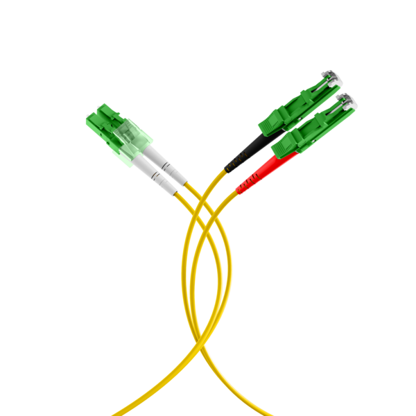 Duplex Patchkabel 2E9  E2000®/APC-LC/APC OS2 -- 5m   Ø 2x1,8mm LSZH gelb