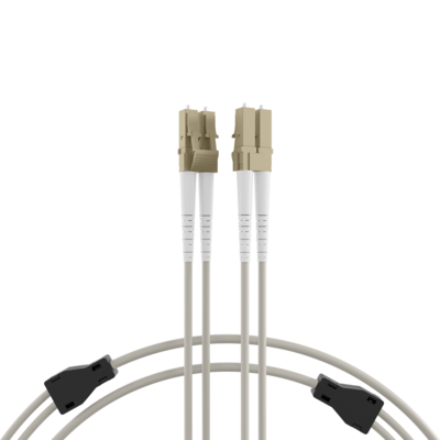 Duplex Patchkabel armiert LC-LC OM2 -- 2m LSZH 3mm grau