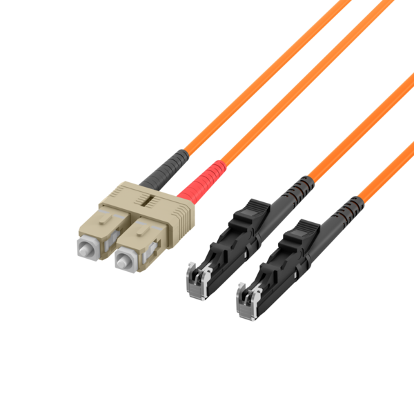 Duplex Patchkabel E2000©-SC OM2 -- 0,5m LSZH 3mm orange