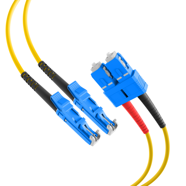 Duplex Patchkabel E2000®-SC OS2 -- 7,5m LSZH 3mm gelb