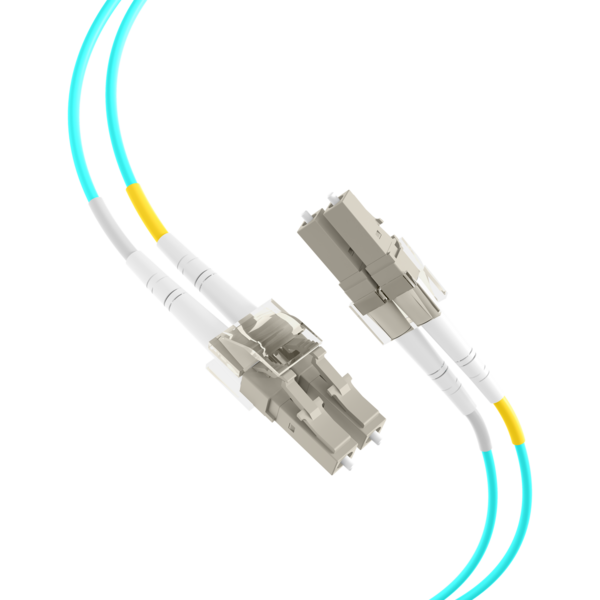 Duplex Patchkabel Flat-Twin LC-LC OM3 -- 0,5m LSZH 3x5mm aqua