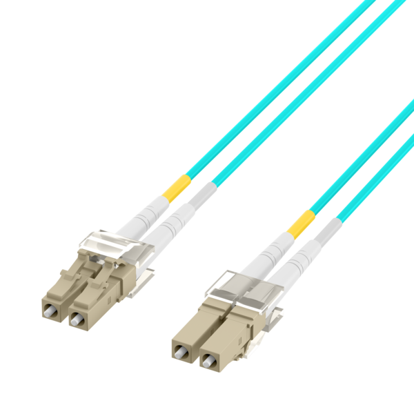 Duplex Patchkabel Flat-Twin LC-LC OM3 -- 0,5m LSZH 3x5mm aqua