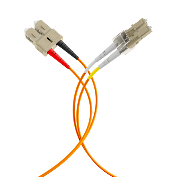 Duplex Patchkabel Flat-Twin LC-SC OM2 -- 10m LSZH 3x5mm orange