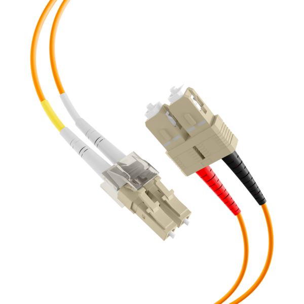 Duplex Patchkabel Flat-Twin LC-SC OM2 -- 5m LSZH 3x5mm orange