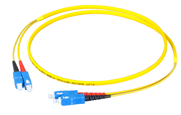 Duplex Patchkabel Flat-Twin SC-SC OS2 G652D, 0,5m LSZH 3x5mm gelb Glasfaser Patchkabel