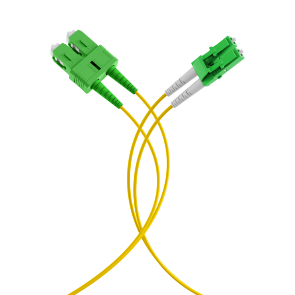 Duplex Patchkabel LC/APC-SC/APC OS2 G652D -- 15m LSZH 2mm gelb