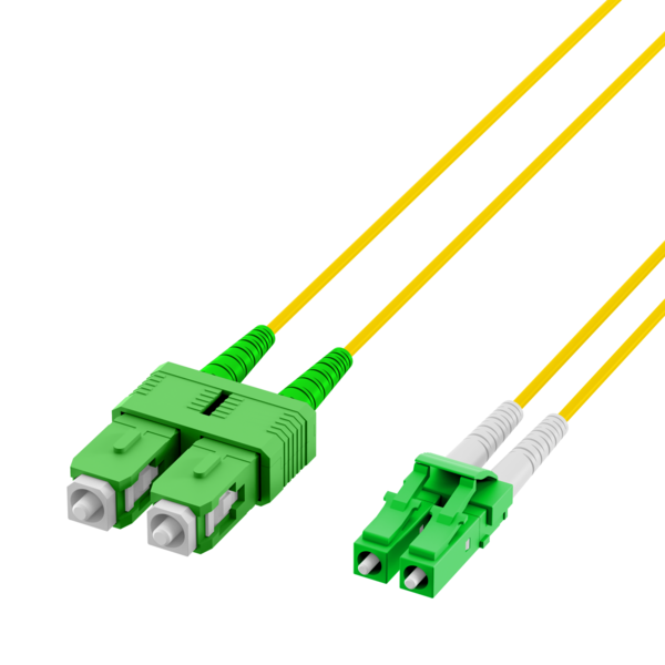 Duplex Patchkabel LC/APC-SC/APC OS2 G652D -- 25m LSZH 2mm gelb
