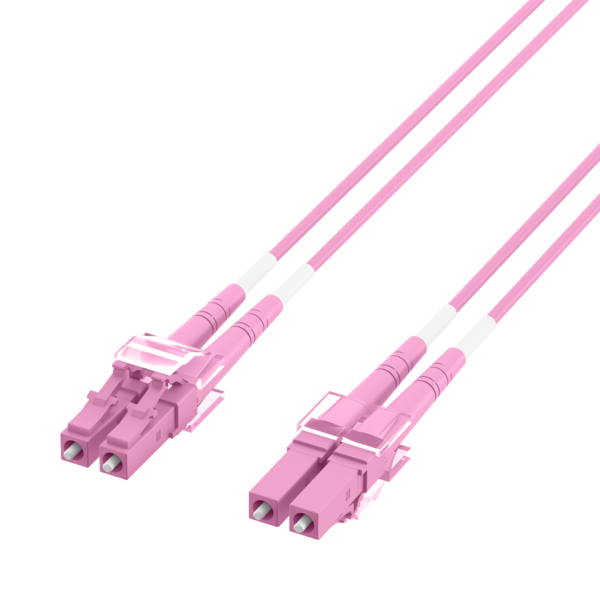 Duplex Patchkabel LC-LC OM4 -- 10m LSZH 1,2mm erikaviolett