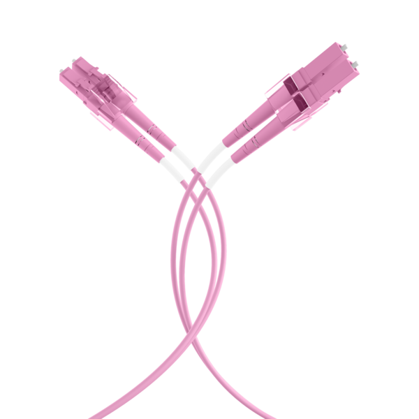 Duplex Patchkabel LC-LC OM4 -- 10m LSZH 1,2mm erikaviolett