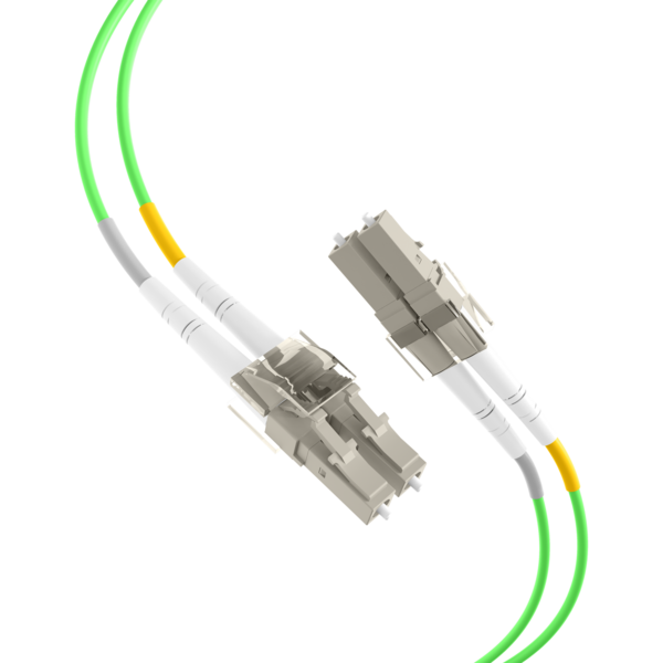Duplex Patchkabel LC-LC OM5 -- 0,5m LSZH 2mm limettengrün