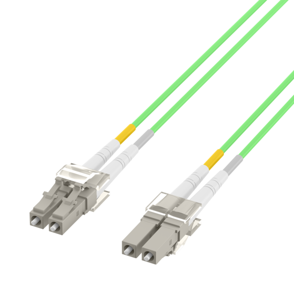Duplex Patchkabel LC-LC OM5 -- 0,5m LSZH 2mm limettengrün