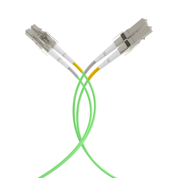 Duplex Patchkabel LC-LC OM5 -- 0,5m LSZH 2mm limettengrün