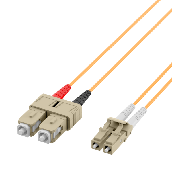Duplex Patchkabel LC-SC OM1 -- 10m LSZH 2mm orange