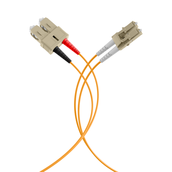 Duplex Patchkabel LC-SC OM1 -- 1m LSZH 2mm orange