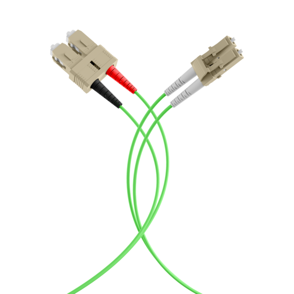 Duplex Patchkabel LC-SC OM5 -- 7,5m LSZH 2mm limettengrün