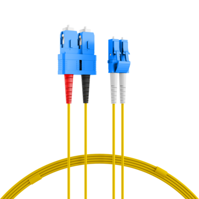 Duplex Patchkabel LC-SC OS2 G652D -- 15m LSZH 2mm gelb