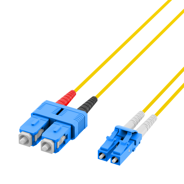 Duplex Patchkabel LC-SC OS2 G652D -- 30m LSZH 2mm gelb