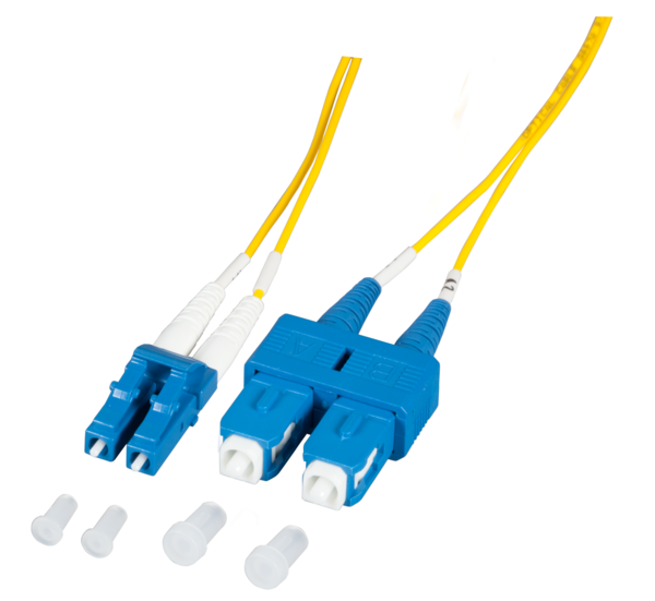 Duplex Patchkabel LC-SC OS2 G652D, 3m LSZH 1,2mm gelb