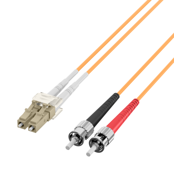 Duplex Patchkabel LC-ST OM2 -- 1m LSZH 2mm orange