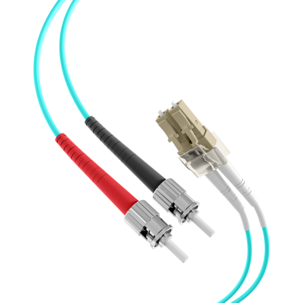 Duplex Patchkabel LC-ST OM3 -- 10m LSZH 2mm aqua
