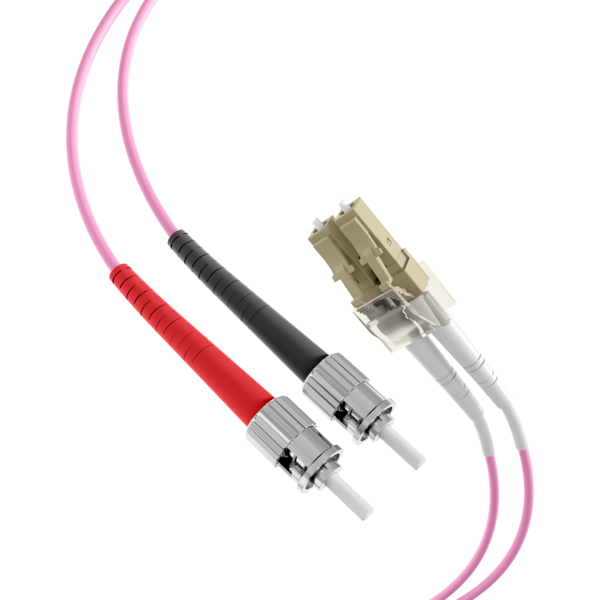 Duplex Patchkabel LC-ST OM4 -- 40m LSZH 2mm erikaviolett