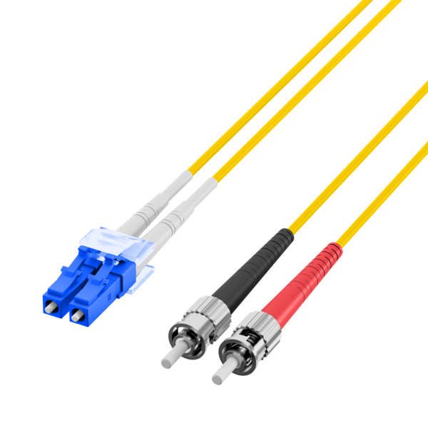 Duplex Patchkabel LC-ST OS2 G652D -- 7,5m LSZH 2mm gelb