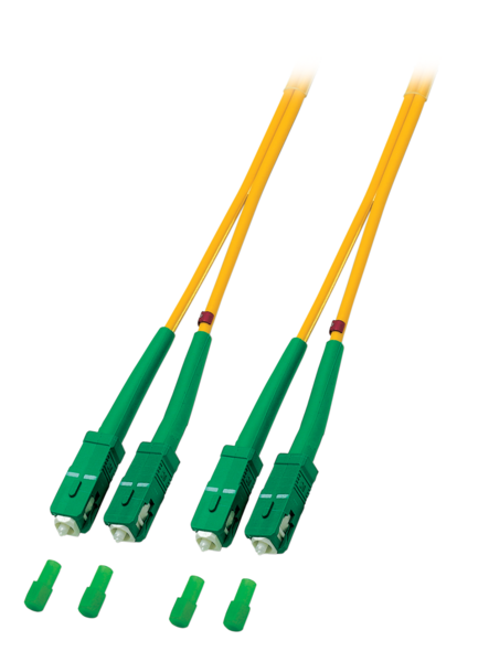 Duplex Patchkabel SC/APC-SC/APC OS2 G652D, 0,5m LSZH 3mm gelb Glasfaser Patchkabel