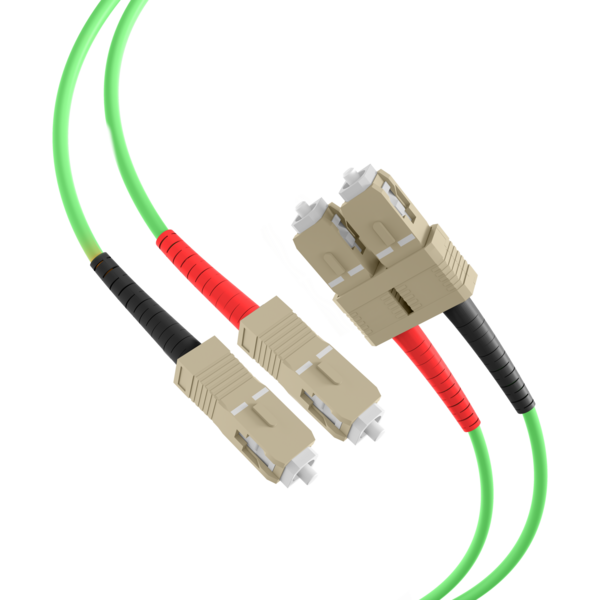 Duplex Patchkabel SC-SC OM5 -- 0,5m LSZH 3mm limettengrün