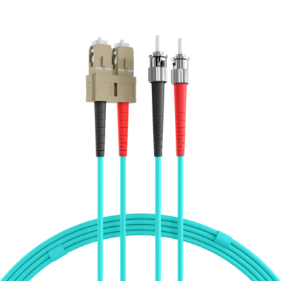 Duplex Patchkabel SC-ST OM3 -- 2m LSZH 3mm aqua