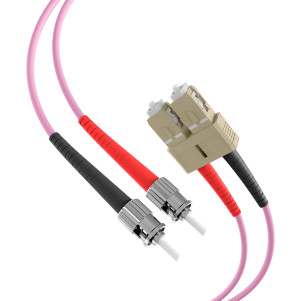 Duplex Patchkabel SC-ST OM4 -- 50m LSZH 3mm erikaviolett