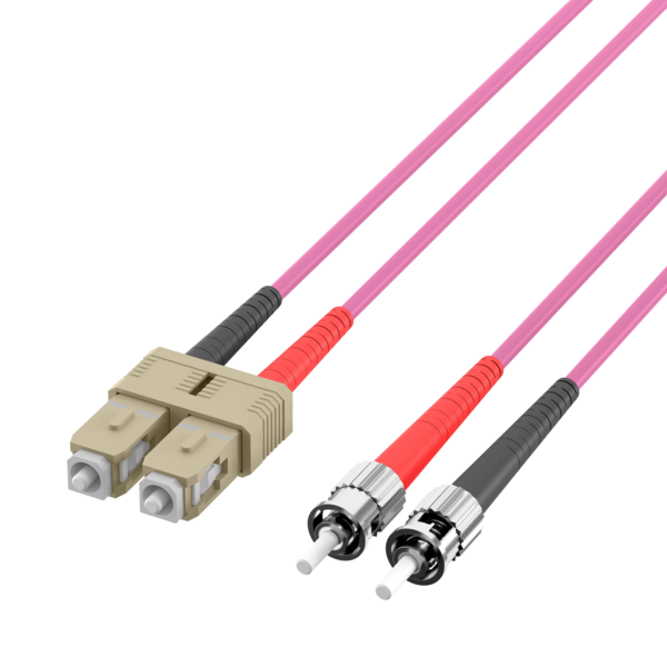 Duplex Patchkabel SC-ST OM4 -- 50m LSZH 3mm erikaviolett