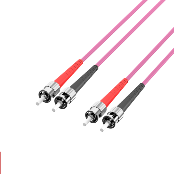 Duplex Patchkabel ST-ST OM4 -- 7,5m LSZH 3mm erikaviolett