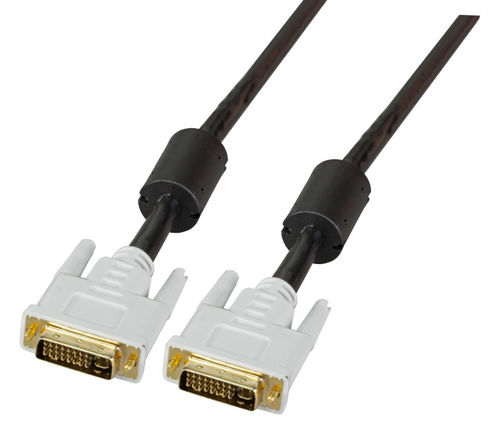 DVI-I Dual Link Kabel + Analog, 2x DVI-l 24+5, St.-St., AWG 28, 3,0m, schwarz