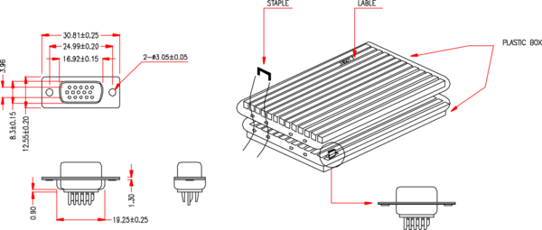 E-HDF 15 LL/Z, Lötbuchse --
