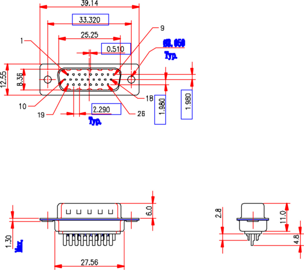 E-HDS 26 LL/Z Lötstecker --