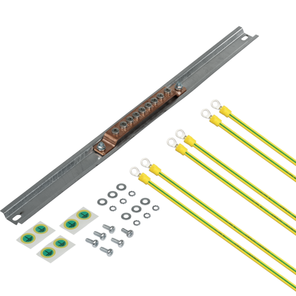Erdungssatz für Schränke -- inkl. Hutprofil 35 x 6,5 mm zur 19