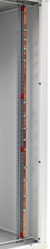Erdungsschiene für Schränke 42HE, vertikal, inkl. 12 x Sammelklemme Erdungsschiene für Schränke 42HE, vertikal, inkl. 12 x Sammelklemme