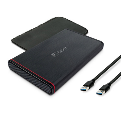 FANTEC 225U3-6G, externes 2.5-SATA-Gehäuse, USB 3.0, Aluminium, schwarz