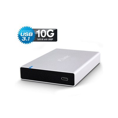 FANTEC ALU-15MMU31, 2,5 SATA SSD HDD Festplattengehuse, USB 3.1, Typ-C, 15mm Bauhhe, silber