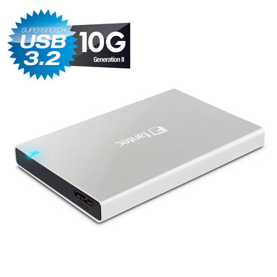 FANTEC ALU-25B31, externes 2.5-SATA-Gehäuse, USB 3.1, Aluminium, silber