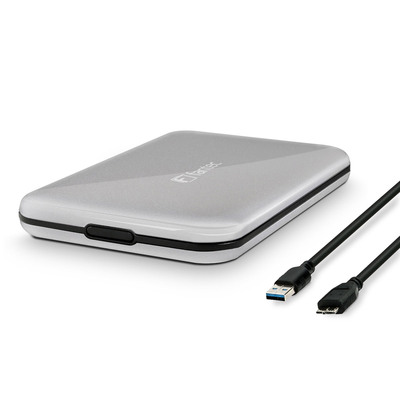 FANTEC ALU-25U3, externes 2.5-SATA-Gehäuse, USB 3.0, Aluminium, silber