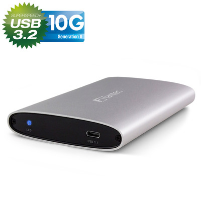 FANTEC ALU-25U31 2,5 USB 3.1 Aluminium Gehäuse für SATA HDD/SSD, silber (Produktbild 1)