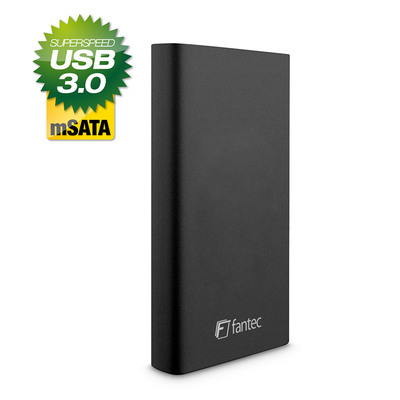 FANTEC ALU30mSATA, externes Festplattengehäuse, USB 3.0 Typ microB, Aluminium, schwarz