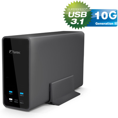 FANTEC mobiRAID X2U31, 2x 2,5 (6,35cm) RAID & USB-C Gehuse