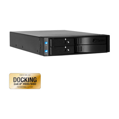 FANTEC MR-25D, 2x2,5 SATA HDD/SSD Wechselrahmen, Einbau in 3,5 Schacht FANTEC MR-25D, 2x2,5 SATA HDD/SSD Wechselrahmen, Einbau in 3,5 Schacht