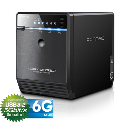 FANTEC QB-35US3-6G, 4x 3.5 HDD Gehäuse, USB 3.2, schwarz (Produktbild 1)
