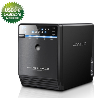 Fantec QB-35US3R Gehäuse 4x 3,5 USB3.0/eSATA mit RAID, schwarz, für SATA HDD