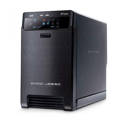 FANTEC QB-X2US3R, HDD-RAID-Gehäuse mit USB 3.0 für zwei SATA-I/II/III-Festplatten, schwarz