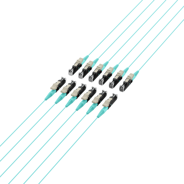 Faserpigtail E2000® OM3  -- Aqua 2m - 1 Stück