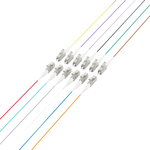 Faserpigtail LC OM2  -- farbiges Set 2m - 12 Stück